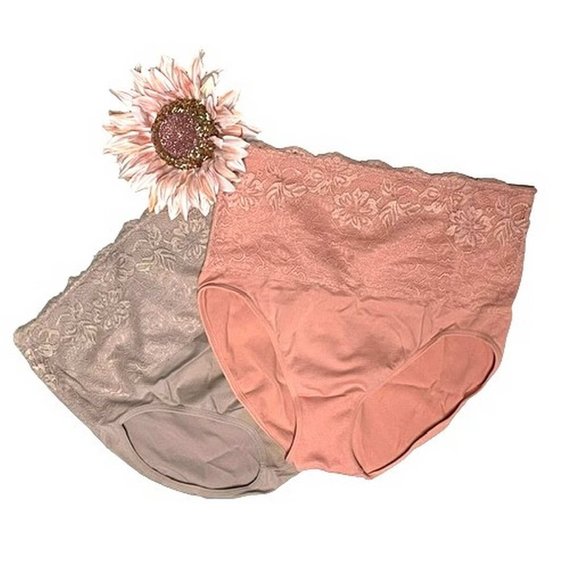 Rhonda Shear Other - Rhonda Shear Cotton Blend Ahh Panty w/Lace 2 Pk X LARGE